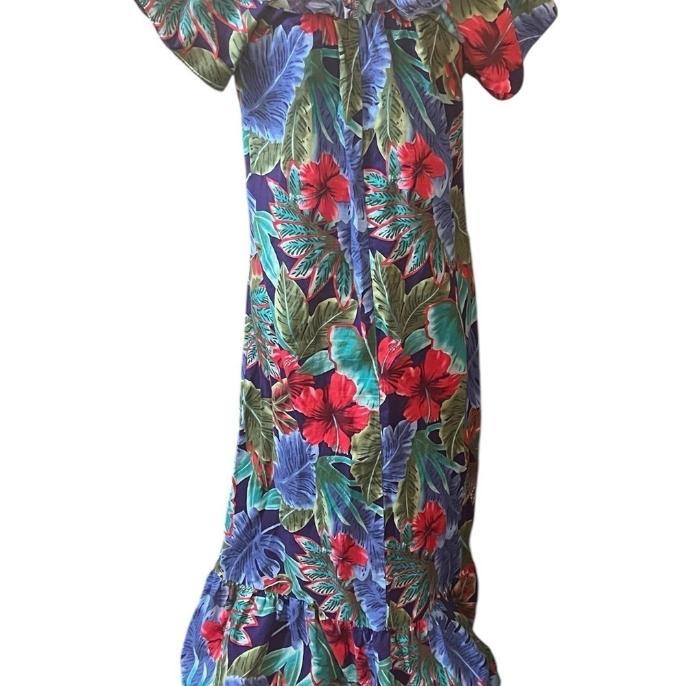 Hilo Hattie Floral Maxi Dress - Blue and Red - Picture 3 of 4